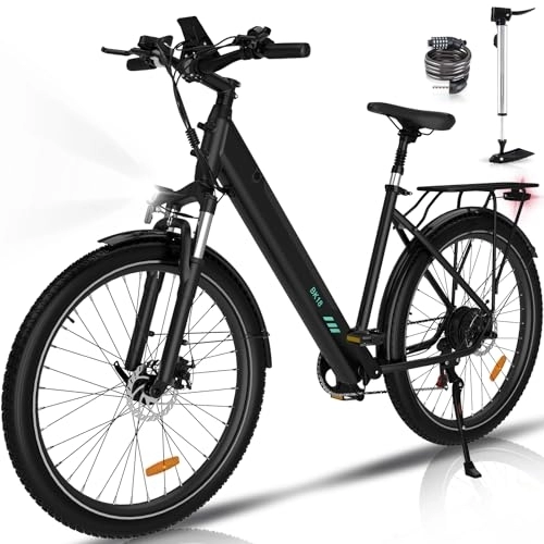 Bicicletas eléctrica : 27.5″ Bici Eléctrica, Bicicleta de montaña, Bicicleta Eléctrica Urbana Ebike con Motor de 250W y Batería de Litio de 36V 12Ah extraíble, Cuadro de Aluminio, 7 Velocidades MTB Ebike para Adultos.