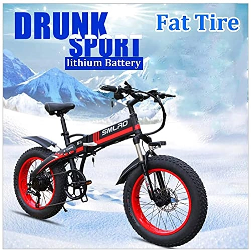 Bicicletas eléctrica : 350W Bicicleta eléctrica Neumático Gordo Snow Mountain Bike 48V 10Ah Batería extraíble 35km / h E-Bike 26 Pulgadas 7 velocidades Hombre Adulto Foldign Bicicleta eléctrica (Color: Verde) (Col