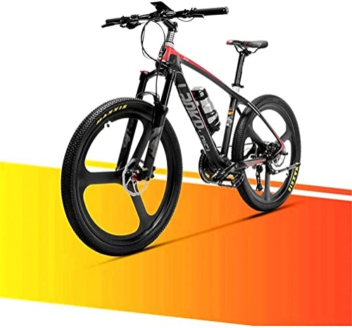 Bicicletas eléctrica : 36V 6.8AH Bicicleta de montaña eléctrica Viaje en Ciudad Ciclismo de Carretera Bicicleta Fibra de Carbono Superligera 18 kg Sin Bicicleta eléctrica con Freno hidráulico (Color: Rojo)