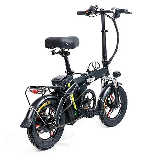 Bicicletas eléctrica : 400W Bicicleta Eléctrica De Aleación De Aluminio Ligera Plegable Tres Modos De Conducción 14" Batería De Litio Extraíble 48V para Mujeres Y Hombres, 8AH