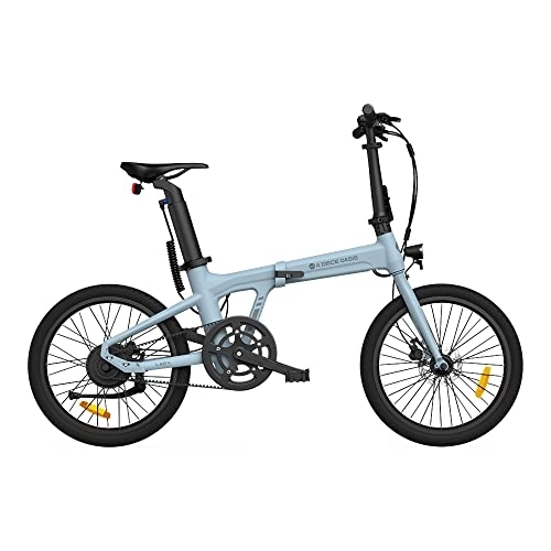 Bicicletas eléctrica : A Dece Oasis Ado Air 20 Folding E-Bike Revolution, Bicicleta eléctrica Ultraligera de 17, 5 KG Equipada con Correa de Carbono / Sensor de par / Frenos de Disco hidráulicos / App, Blue