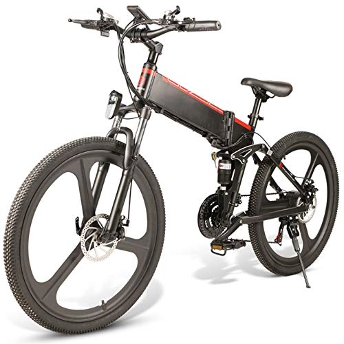 Bicicletas eléctrica : Ablita - Bicicleta de montaña plegable para bicicleta eléctrica de 26 pulgadas, 350 W, motor sin escobilla, 48 V, portátil, para exterior, plegable, para adulto, mujer y hombre