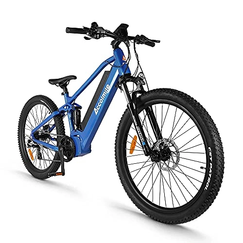 Bicicletas eléctrica : Accolmile Bicicleta de Montaña Eléctrica de 27, 5 Pulgadas, Motor Central Eléctrico 48V 750W, con Batería de Litio Actualizado de 17, 5 Ah, Shimano de 8 Velocidades