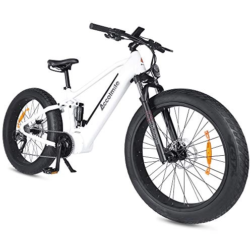 Bicicletas eléctrica : Accolmile Bicicleta Eléctrica para Fat Tire Beach Snow Bicicleta eléctrica de 26 Pulgadas, Motor BAFANG 48V 750W / 1000W Mid con batería de Litio extraíble de 14Ah / 12.8Ah