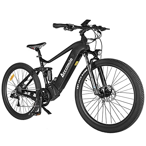 Bicicletas eléctrica : Accolmile Cola Bear 27, 5" / 29" Bicicleta Eléctrica, Batería Integrada Litio 48V 13Ah 624Wh, Suspensión Completa Unisex para Adultos, Bicicleta de Montaña de 9 Velocidades 8 Velocidades