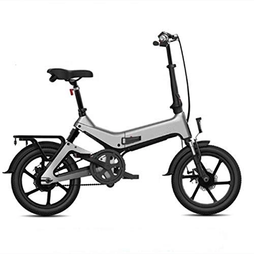 Bicicletas eléctrica : Acptxvh Bicicleta eléctrica, Bicicleta Plegable eléctrica para Adultos 250W 36V con Pantalla LCD 16Inch neumáticos Ligera 17, 5kg / 38.58Lbs Adecuado para Hombres Mujeres Ciudad de Tráfico, Gris