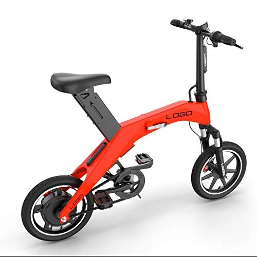 Bicicletas eléctrica : Acptxvh Bicicleta eléctrica, Urban Plegable de cercanías E-Bici, Velocidad máxima 25 kilometros / h, 14" súper Ligero, 350W / 36V Carga de la batería de Litio extraíble, Unisex de Bicicletas, Rojo