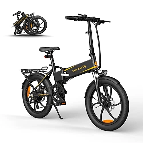 Bicicletas eléctrica : ADO A20 XE - Bicicleta eléctrica (20 pulgadas, motor de 250 W, batería de 36 V / 10, 4 Ah, 25 km / h, con marco trasero montado (cumple con las normas europeas de tráfico)