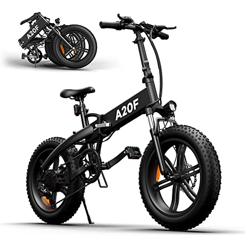 Bicicletas eléctrica : ADO A20F - Bicicleta eléctrica plegable, 20 x 10, 4 pulgadas, StVO plegable, bicicleta eléctrica eléctrica eléctrica pedelec, bicicleta plegable con motor de 250 W, batería extraíble de 36 V y 10, 4 Ah