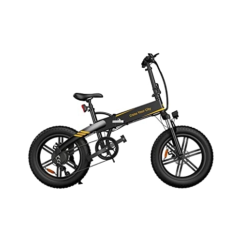 Bicicletas eléctrica : Ado A20f, G-Drive Pas 2.0 Control System, 10.4ah batería de iones de litio extraíble, amortiguador delantero, cambio de 7 engranajes, marco a prueba de agua Ipx5 (negro)