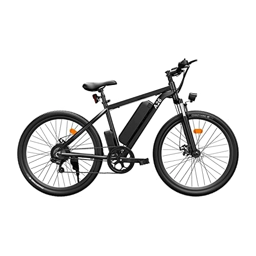 Bicicletas eléctrica : Ado A26+, sistema de control G-Drive Pas 2.0, motor de CC sin escobillas de 250 W, batería de iones de litio extraíble de 12.5 ah, Shimano de 7 velocidades, a prueba de agua Ipx5, ligera, color negro