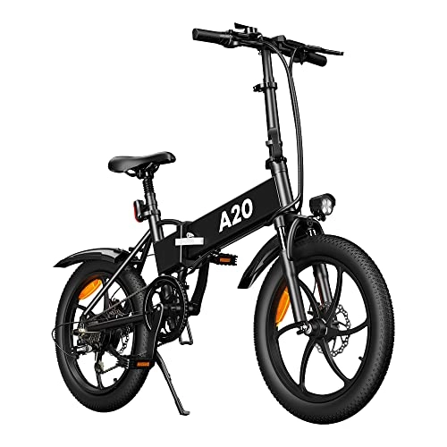 Bicicletas eléctrica : ADO Bicicleta eléctrica plegable A20F para hombre y mujer, 20 x 4, 0 pulgadas, 500 W, bicicleta eléctrica para ciudad con batería extraíble de 36 V 10, 4 Ah, 25-40 km / h, color blanco, 20 x 4, 0 pulgadas