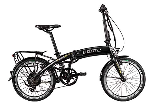 Bicicletas eléctrica : Adore Bicicleta eléctrica plegable Cologne de 20 pulgadas, aluminio, pedelec, color negro, 6 velocidades, 250 W, ion de litio, 36 V / 8, 7 Ah