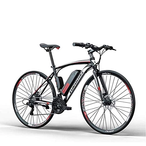 Bicicletas eléctrica : Adulto Bicicleta de Carretera eléctrica, batería de Litio de 36V, de Peso Ligero de Alto carbón Marco de Acero, 27 de Velocidad E-Bikes, B, 40KM