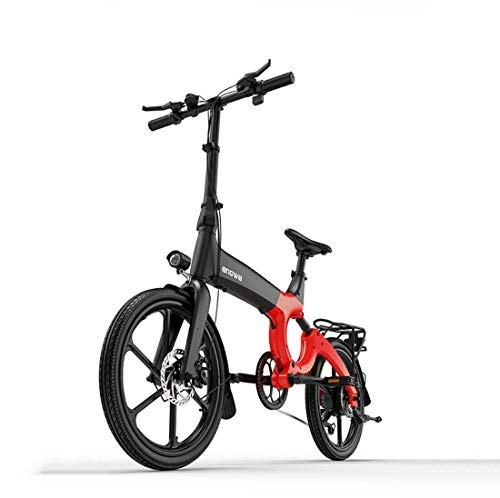 Bicicletas eléctrica : Adulto Bicicleta de montaña elctrica, 384WH 36V batera de Litio, de aleacin de magnesio 6 Velocidad Bicicleta elctrica de 20 Pulgadas Ruedas, B