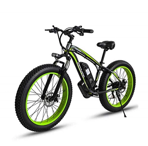 Bicicletas eléctrica : Adulto Bicicleta de montaña eléctrica, batería de Litio de 48V de aleación de Aluminio Marco de 18, 5 Pulgadas de Nieve eléctrico de Bicicletas, con la exhibición y Freno de Petróleo, A