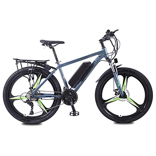 Bicicletas eléctrica : Adulto Bicicleta de Montaña Eléctrica, con Ruedas de 26" Batería 36V 8Ah / 10Ah / 13Ah 350W Motor Bicicleta Bici Electricas con Faro de LED con Amortiguador, Verde, 10AH
