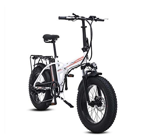 Bicicletas eléctrica : Adulto Plegable Bicicleta de montaña eléctrica, batería de Litio de 48V 500W, aleación de Aluminio súper Larga de Crucero Capacidad Bicicleta eléctrica, 20 Pulgadas Ruedas, A