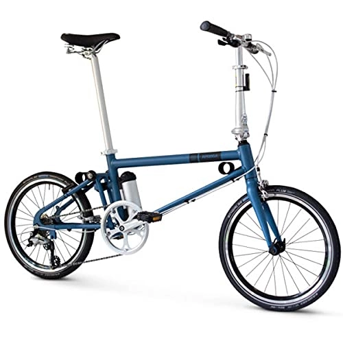 Bicicletas eléctrica : Ahooga Comfort - Bicicleta eléctrica plegable de 24 V, potencia de 250 W, color azul, ruedas de 20 pulgadas