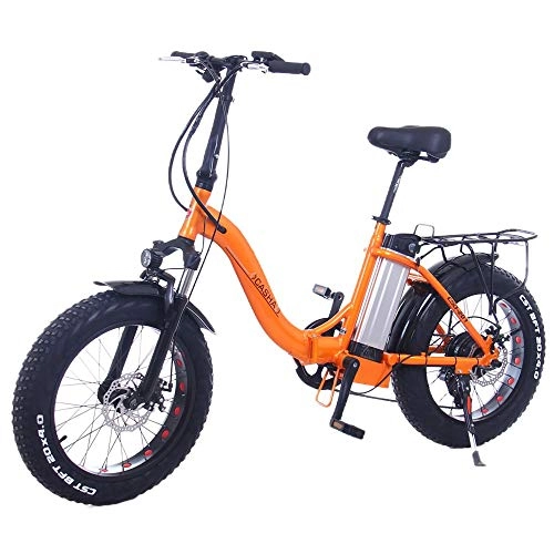 Bicicletas eléctrica : AI CHEN Bicicleta elctrica 20 Pulgadas Bicicleta elctrica Plegable batera de Litio Moto de Nieve Todoterreno 4.0 Amplia batera de Refuerzo de neumticos Bicicleta de montaña Motor eBike