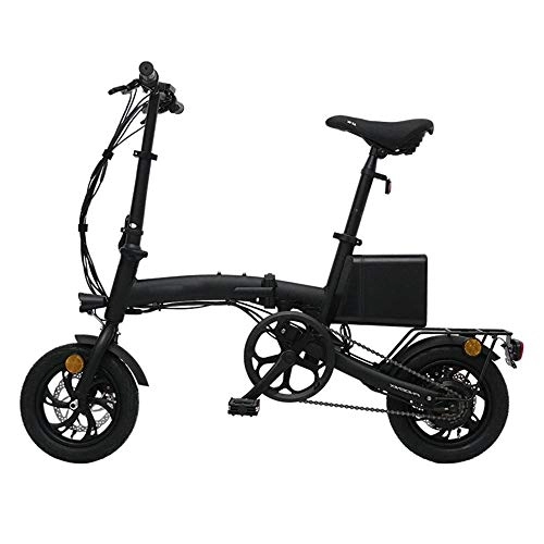 Bicicletas eléctrica : AI CHEN Coche elctrico Pequea Mini batera de Litio Coche elctrico Plegable Negro 10.4A Duracin de la batera 30~40KM
