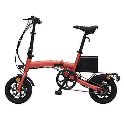 Bicicletas eléctrica : AI CHEN Coche elctrico Pequea Mini batera de Litio Coche elctrico Plegable Rojo Mate 10.4A Duracin de la batera 30~40KM