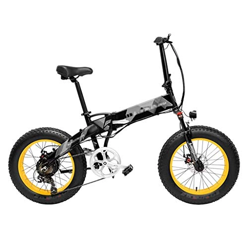 Bicicletas eléctrica : AIAIⓇ Bicicleta eléctrica X2000 Bicicleta Gorda Plegable de 20 Pulgadas Bicicleta eléctrica 7 Velocidad Bicicleta de Nieve 48V 10.4Ah / 12.8Ah 500W Motor Marco de aleación de Aluminio 5 Pas