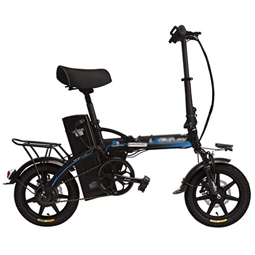 Bicicletas eléctrica : AIAI R9 Bicicleta elctrica de 14 Pulgadas, Motor 350W / 240W, batera de Litio de Gran Capacidad de 48V 23.4Ah, Ebike Plegable de 5 Grados, Frenos de Disco