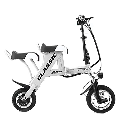 Bicicletas eléctrica : AIMIMO Bicicleta Eléctrica Plegable para Adultos Bicicleta Eléctrica Bicicleta Eléctrica con Motor de 350 W Batería de 48 V 8 Ah para Viajes en Bicicleta Al Aire Libre (White)