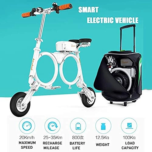 Bicicletas eléctrica : Airwheel E3 Plegable Scooter Elctrico - Ligero Y Compacto De 20 Km / H Para Adultos Litio Porttil Teniendo Vespa Vehculo Elctrico Peso 100 Kg - Para Los Trabajadores De Oficina White-474*399*374MM