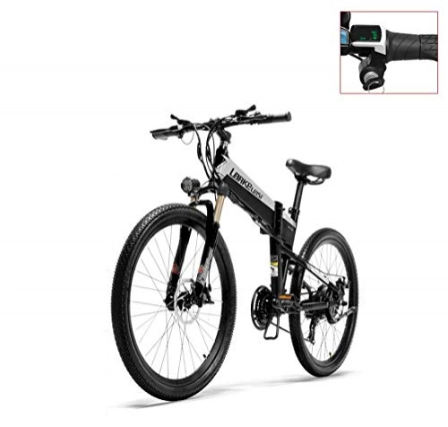 Bicicletas eléctrica : AISHFP Adultos 26 Pulgadas Electric Mountain Bike Soft Tail, batera de Litio de 36V Bicicleta elctrica, Marco Plegable de aleacin de Aluminio, 21 de Velocidad, A