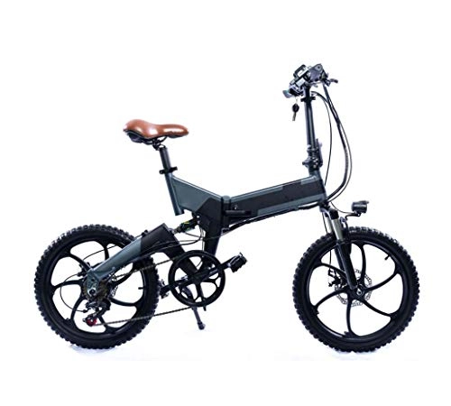 Bicicletas eléctrica : AISHFP Adultos de 20 Pulgadas Plegable Bicicleta de montaña elctrica, 7 Velocidad con ABS Bicicleta elctrica, 500W Motor / 48V batera de Litio de 13Ah, aleacin de magnesio Integrado Ruedas