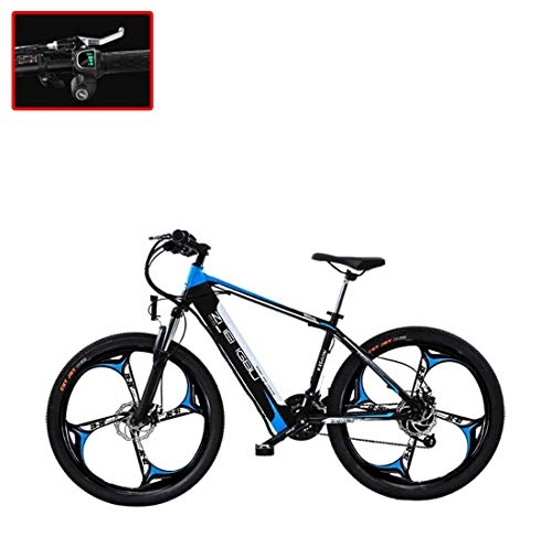 Bicicletas eléctrica : AISHFP Adultos de 26 Pulgadas de Bicicletas de montaña eléctrica, 250W 48V batería de Litio 27 Velocidad Bicicleta eléctrica, con la exhibición de Instrumentos, B
