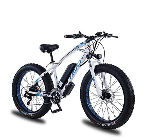 Bicicletas eléctrica : AISHFP Adultos de 26 Pulgadas eléctrico Fat Tire Bicicletas de montaña, batería de Litio de 48V eléctrico Nieve de Bicicletas, con Pantalla LCD / Bloqueo antirrobo / Herramienta / Fender, A