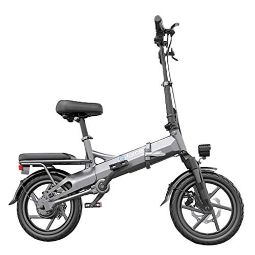Bicicletas eléctrica : AKT Mini Bicicleta Eléctrica Plegable Sin Cadena Tecnología de Transmisión del Eje EBS Brake Potencia 400 W / Kilometraje: 150-250KM para Desplazamientos de la Ciudad, Gray