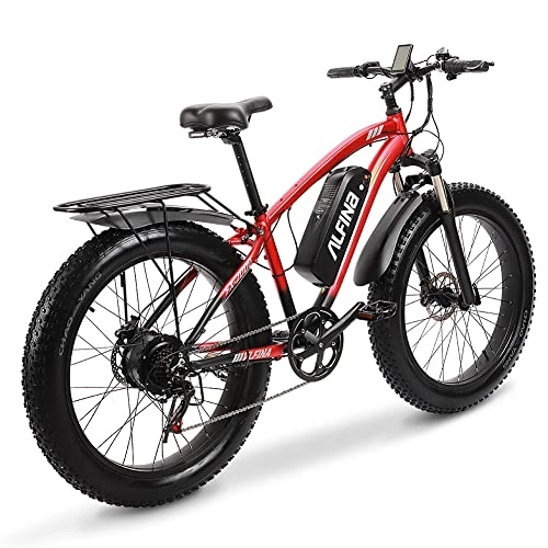 Bicicletas eléctrica : ALFINA Bicicleta eléctrica para Adultos 26"* 4" Fat Tire 17 Ah Batería Bicicleta eléctrica 7 Speed ​​​​Mountain Snow Bicicleta eléctrica