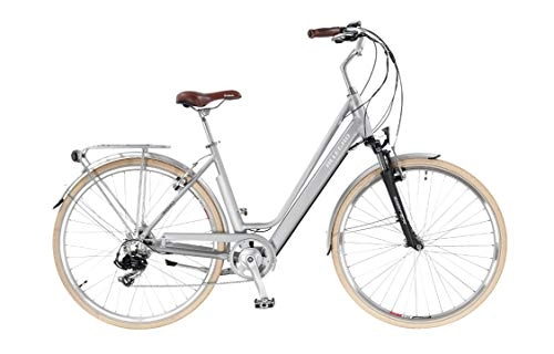 Bicicletas eléctrica : Allegro Invisible City Light Bicicleta eléctrica, Mujer, Plata, 28 Pulgadas