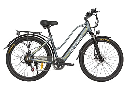 Bicicletas eléctrica : Almacén Europeo 26 Pulgadas G10 Bicicleta eléctrica Urbana 48v9.6A Batería de Litio extraíble Shimano 7S Freno de Disco Delantero y Trasero