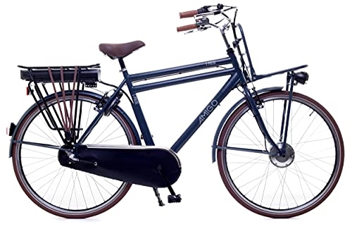 Bicicletas eléctrica : Amigo E-Pulse - Bicicleta eléctrica para hombre - Bicicleta eléctrica de 28 pulgadas - Bicicleta para hombre con 3 velocidades - Adecuado a partir de 175 – 185 cm - Azul