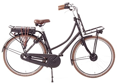 Bicicletas eléctrica : Amigo E-Strong T1 - Bicicleta eléctrica para mujer (28 pulgadas, con 3 marchas Shimano, apta a partir de 175-185 cm), color negro