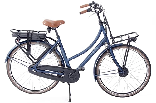 Bicicletas eléctrica : Amigo E-Strong T2 - Bicicleta eléctrica para mujer (28 pulgadas, con 3 marchas Shimano, apta a partir de 165-170 cm), color azul