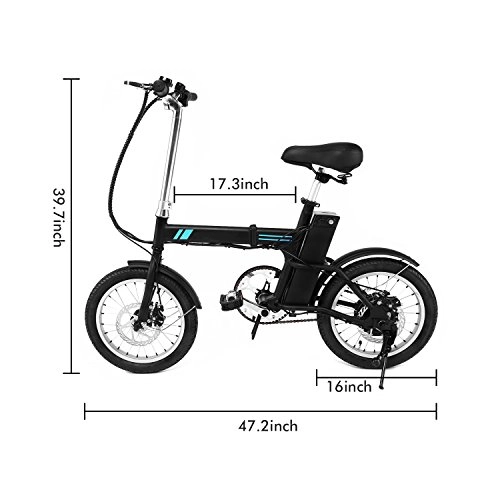 Bicicletas eléctrica : Ancheer Bicicleta elctrica eBike Bicicleta elctrica con neumticos de 25 Pulgadas con batera de Litio de 48 V 8 Ah, Motor Estable de Alta Velocidad de 300 W