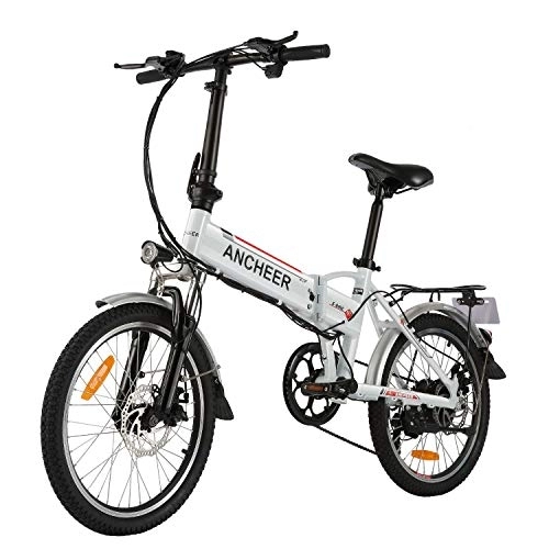 Bicicletas eléctrica : ANCHEER Bicicleta Electrica Plegable 250W, Batería Extraíble 36V 8Ah, Bicicleta Electrica Urbana 20 Pulgadas, Shimano de 7 Velocidades