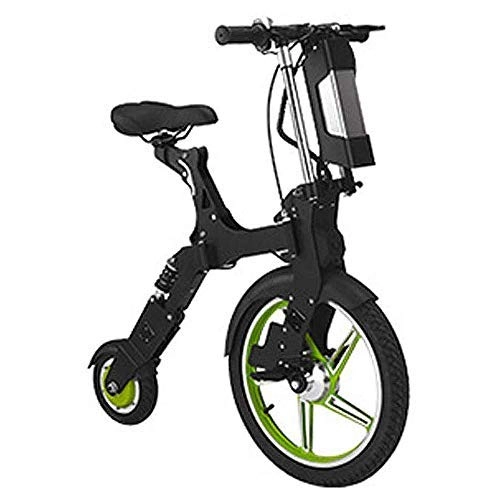 Bicicletas eléctrica : AOLI Bicicleta eléctrica, portátil de viaje plegable de la batería de coche para adultos mini bicicleta plegable coche eléctrico ultra ligero plegable Ciudad Bicyclemax velocidad 25 kilometros / H, Ve