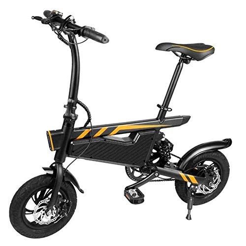Bicicletas eléctrica : AOLI Bicicleta plegable eléctrica, Adulto de dos ruedas Mini Pedal eléctrico del coche del marco ultra ligero Vespa aleación de aluminio, con 12 pulgadas Velocidad máxima 25 km / h