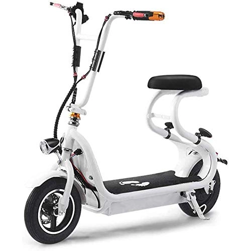 Bicicletas eléctrica : AOLI Bicicleta plegable eléctrica, Adulto de dos ruedas Mini Pedal eléctrico ligero de coches y bicicletas de aluminio plegable para hombres y mujeres adultos, Blanco