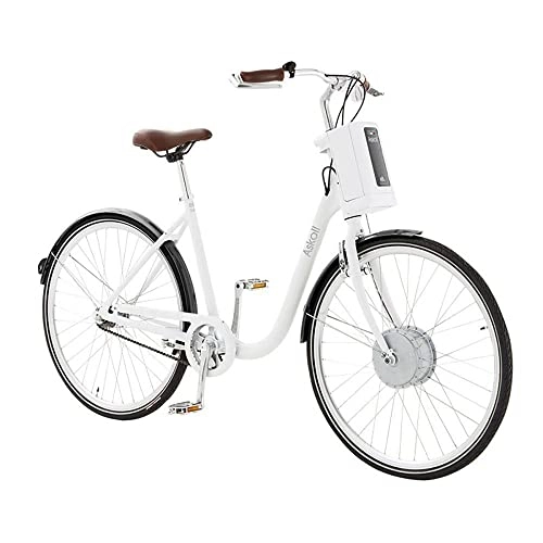 Bicicletas eléctrica : ASKOLL Eb1 Bicicleta eléctrica, Unisex Adulto, Color Blanco / Negro, M