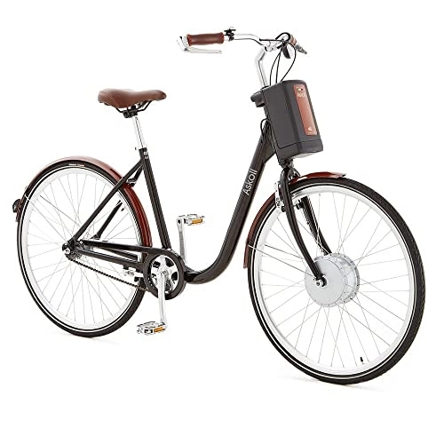 Bicicletas eléctrica : ASKOLL Eb1 Bicicleta eléctrica, Unisex Adulto, Color Negro / Marrón, M