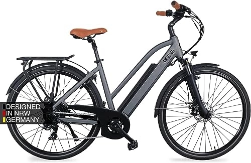 Bicicletas eléctrica : AsVIVA B15-GB - Bicicleta eléctrica de trekking (28 pulgadas, batería Samsung Cell de 14, 0 Ah con alcance de hasta 100 km, cambio de piñón Shimano de 7 marchas, potente motor trasero de 250 W)
