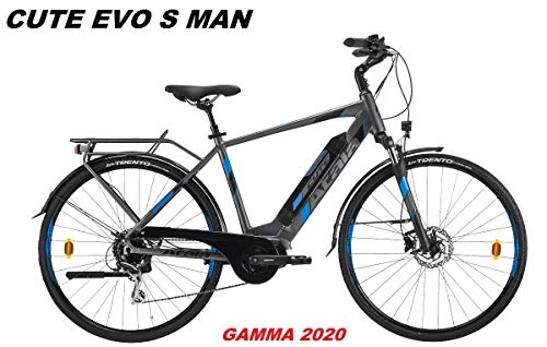 Bicicletas eléctrica : Atala - Bicicleta Cute EVO S Man Gamma 2020, Hombre, Anthracite Light Blue Matt, 49 CM